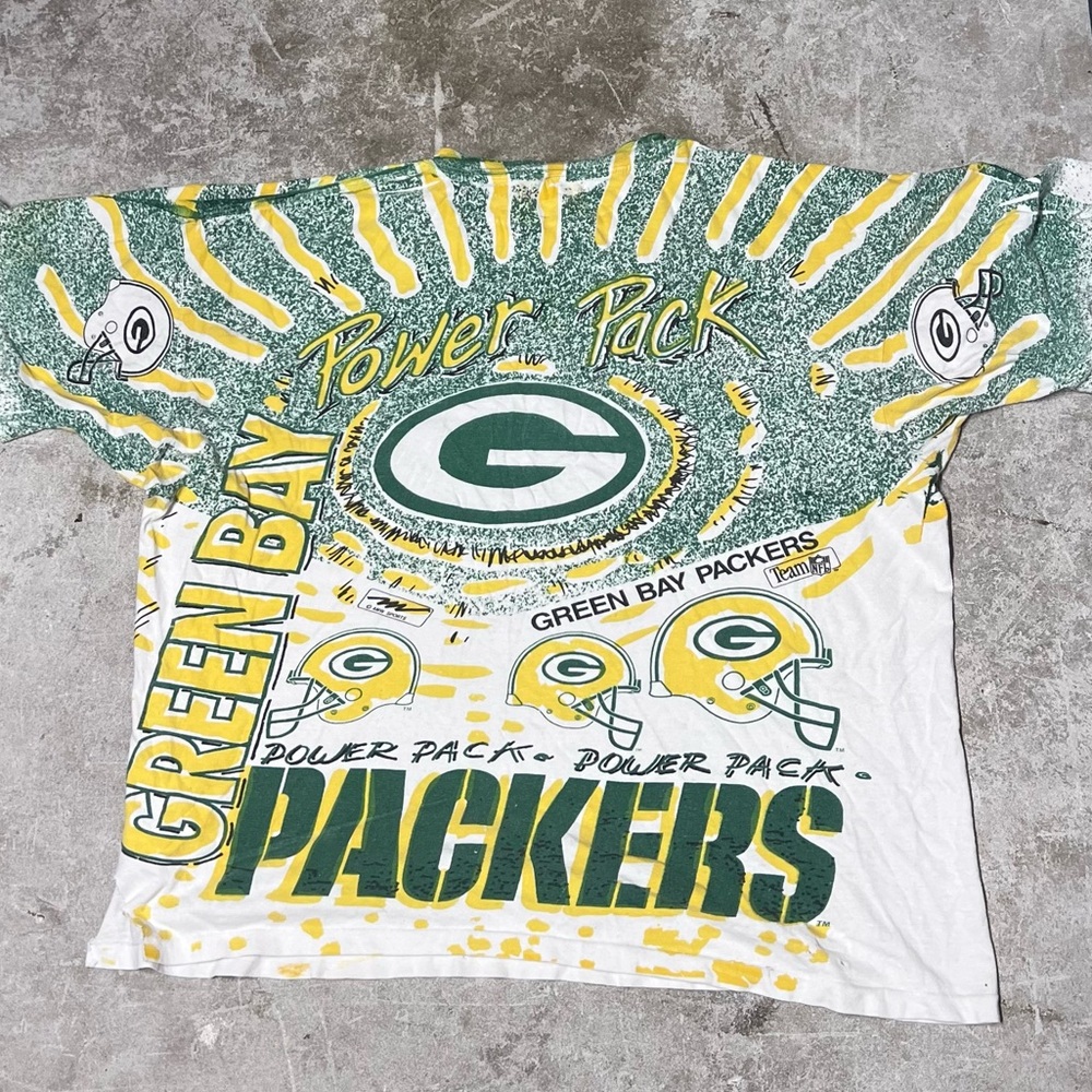 1990's Vintage Green Bay Packers Magic Johnson AOP All Over Print T-Shirt XL